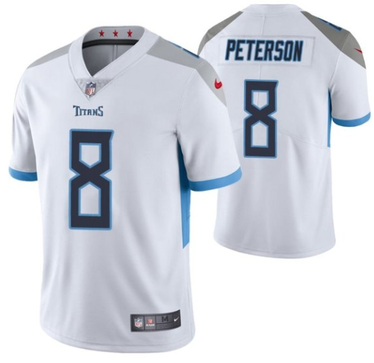 Men's Tennessee Titans #8 Adrian Peterson White Vapor Untouchable Stitched Jersey